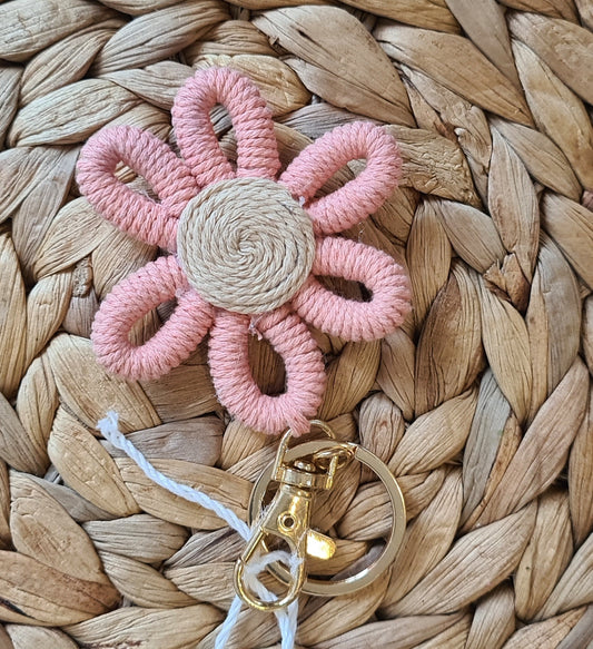 Pink Flower Keyring