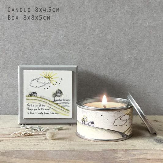 Boxed candle-Thanks for all the things you do - lovely Friend