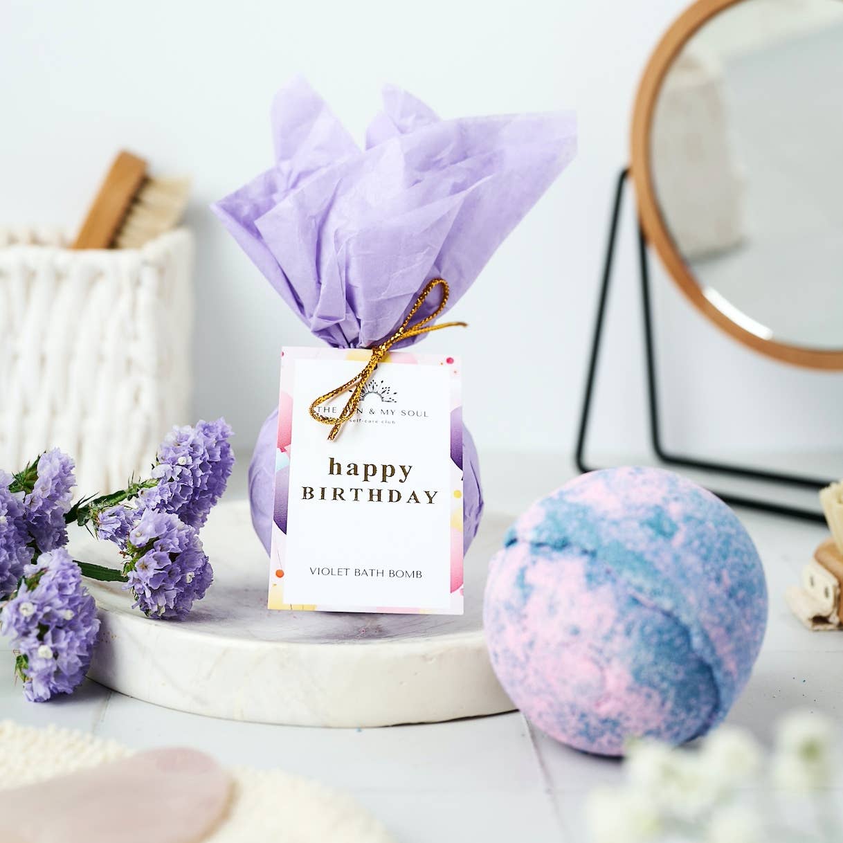 Happy Birthday Bath Bomb Gift⎜Floral Luxury Bath Bomb Fizzer