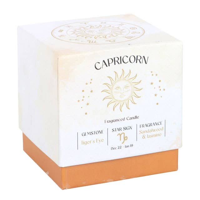 Capricorn Sandalwood & Jasmine Zodiac Crystal Candle