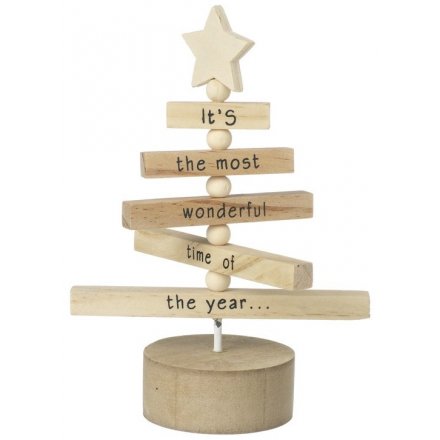 Wooden Tree Decoration, 16cm