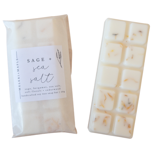 Sage + Sea Salt Scented Snap Bar Wax Melt