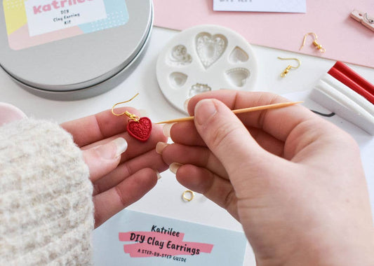 Katrilee Polymer Clay DIY Earring Mini Heart Craft Kit
