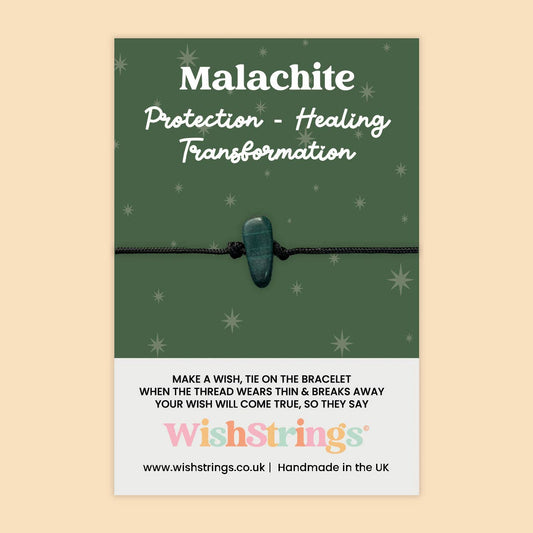 Malachite - Gemstone Chip WishStrings Wish Bracelet