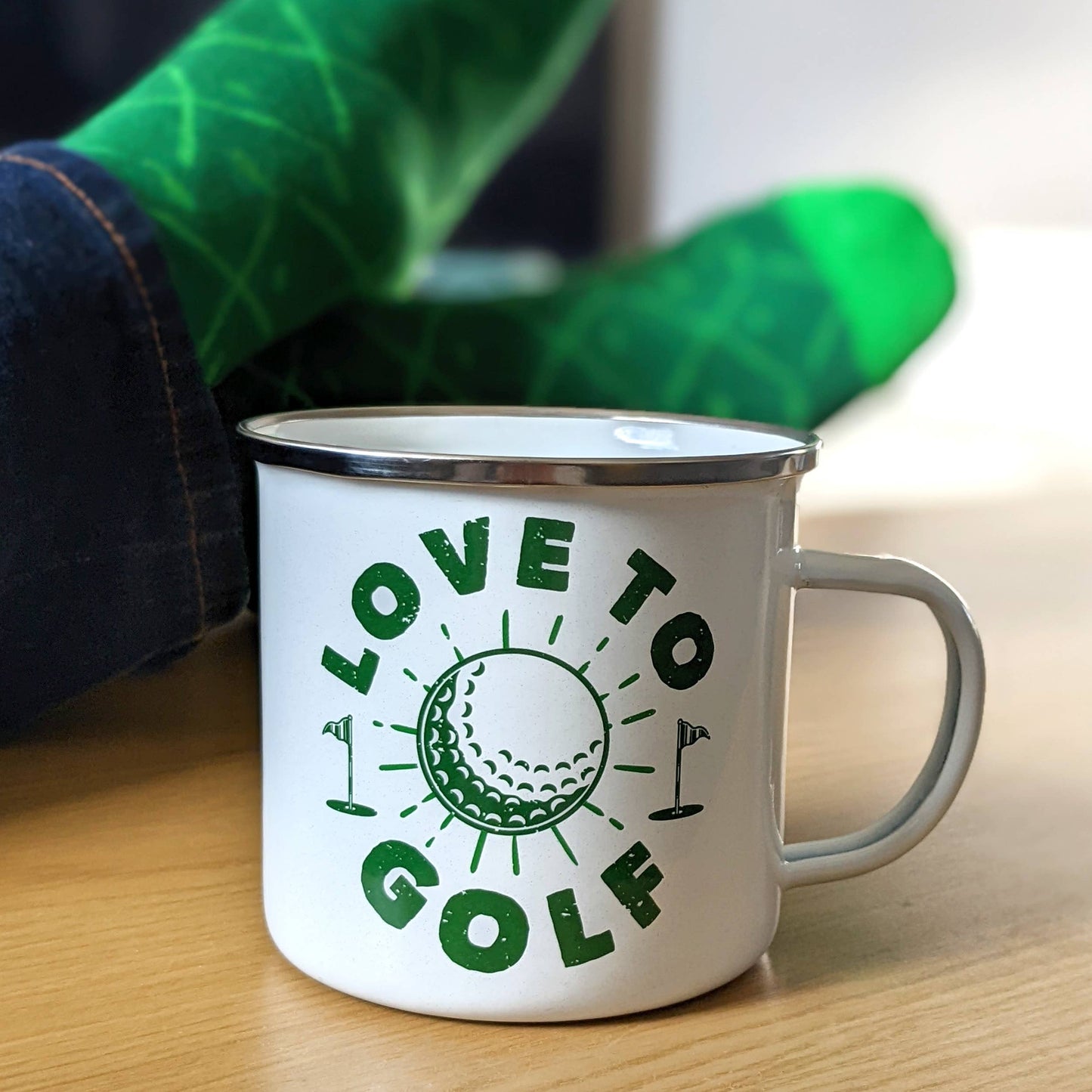 Gentlemen's Emporium Enamel Mug & Socks - Love To Golf