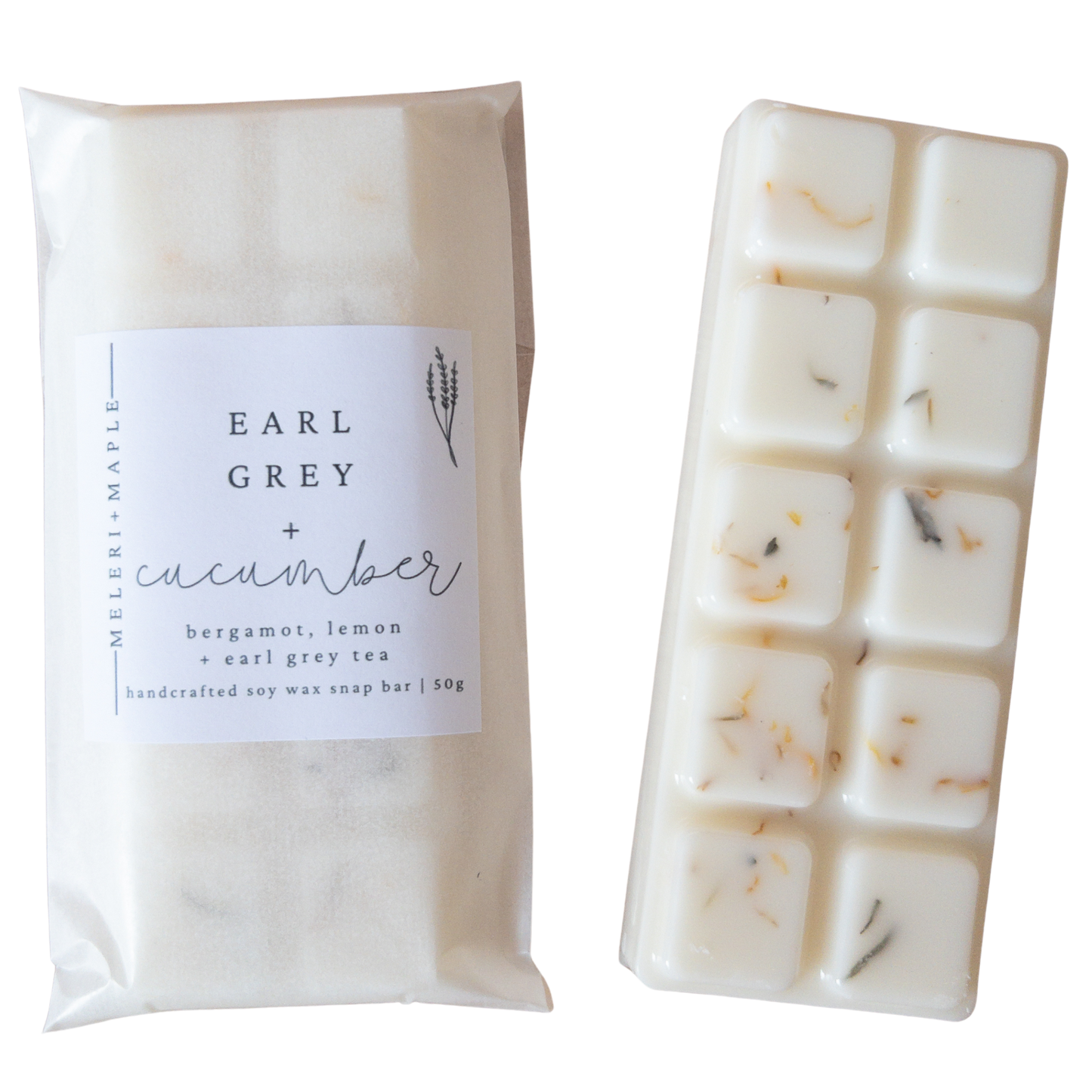Earl Grey and Cucumber Scented Snap Bar Wax Melt
