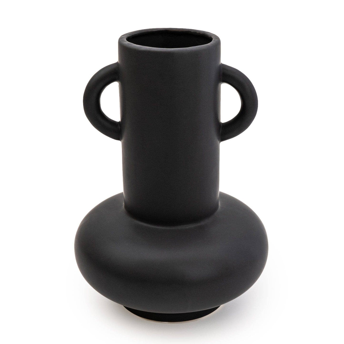 Matte Black Bulbous Vase 25 cm 1PK