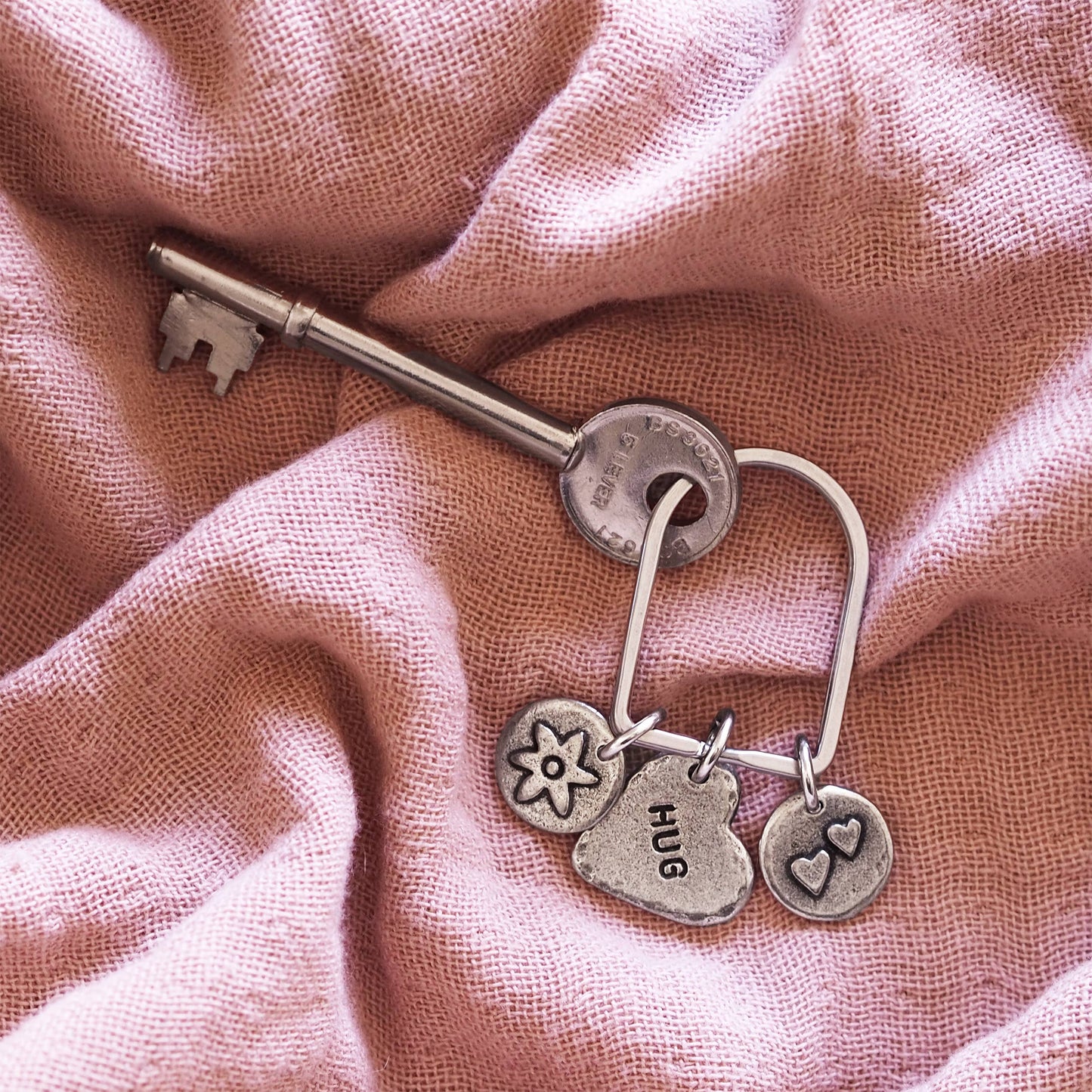 Mini 'Hug' Charms Keyring