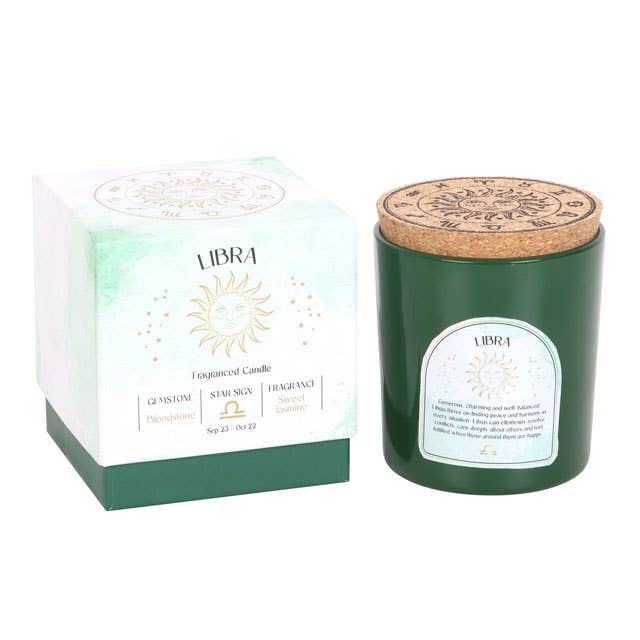 Libra Sweet Jasmine Zodiac Crystal Candle