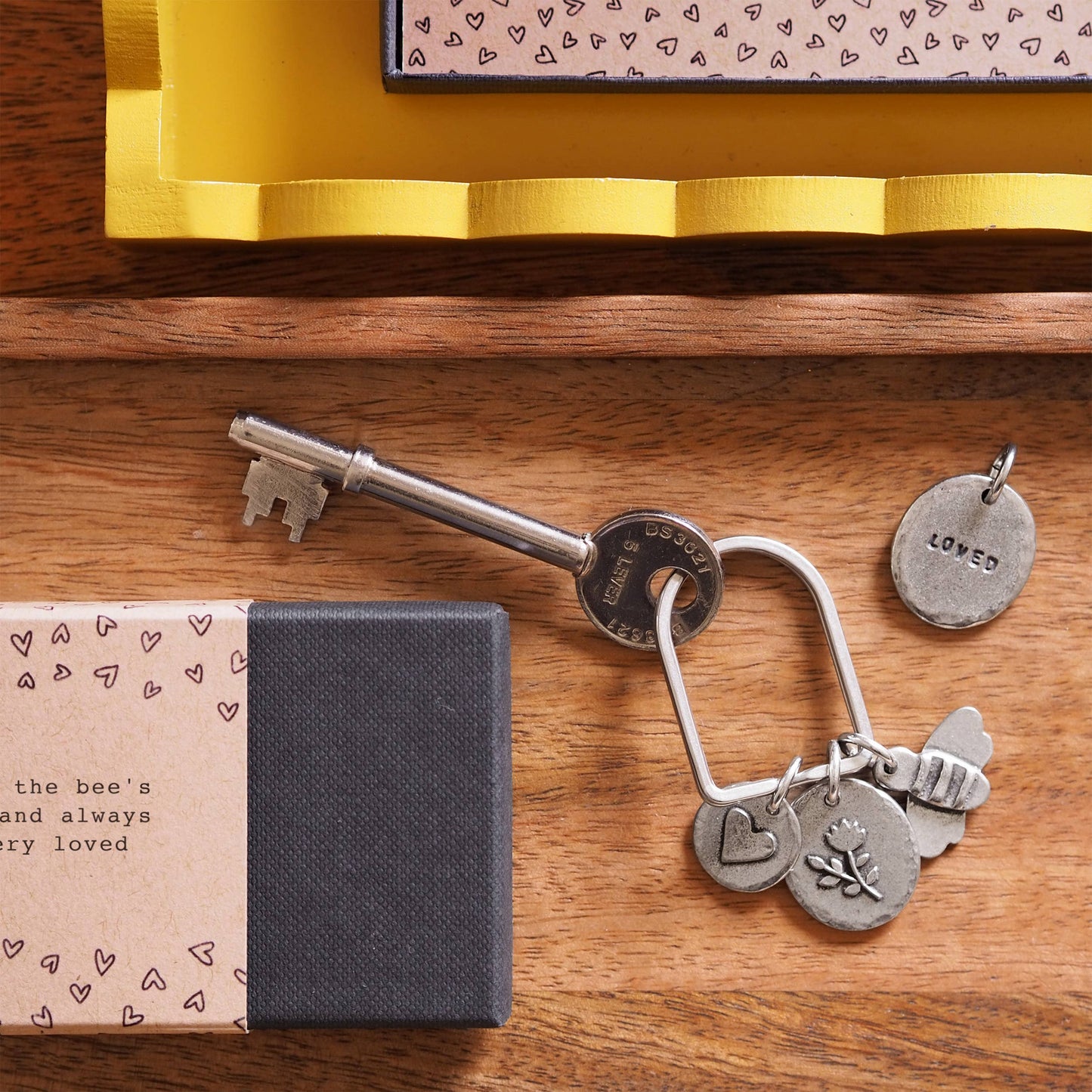 Mini 'Loved' Charms Keyring