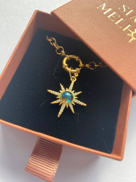 Large star chunky necklace: Satellite