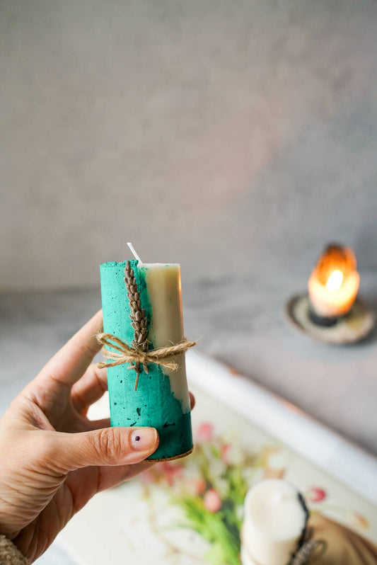 Concrete Soy Wax Candle | Natural Home Decor | Handmade Cand: Green