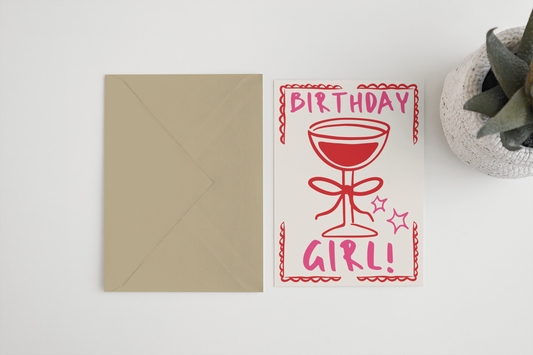Birthday Girl A6/5x7 card: Card Clasp (Plastic Free) / 5x7