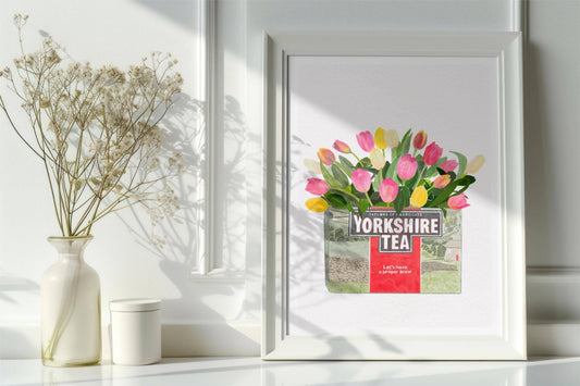 Yorkshire Tea Floral Art Print: A4