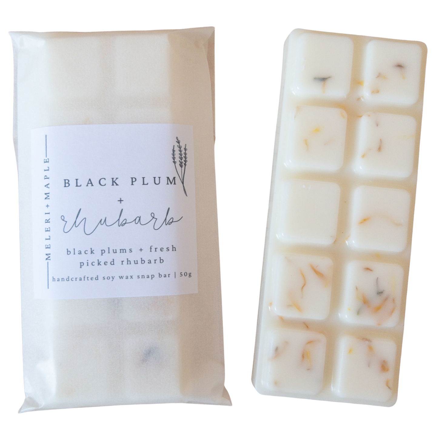Black Plum & Rhubarb Scented Snap Bar Wax Melt