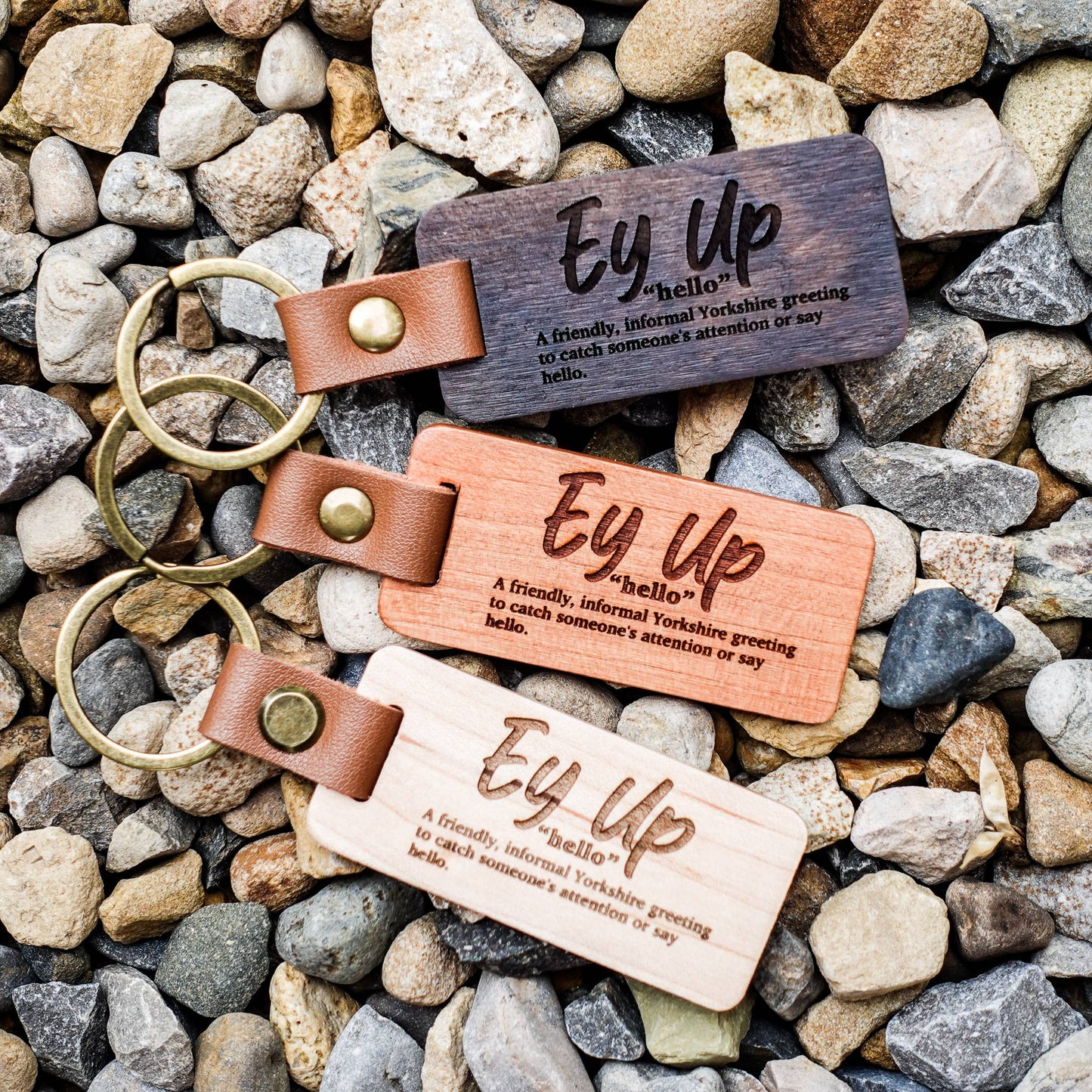 Yorkshire Quotes Wooden Keyring With Definitions : Ey Up