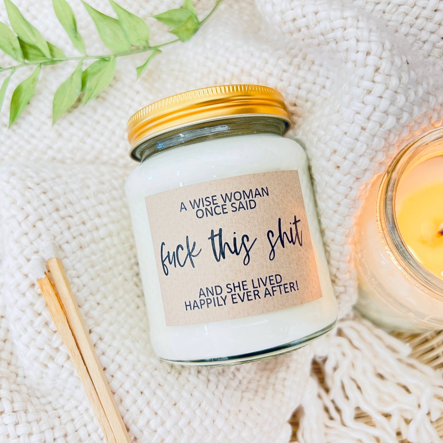 A wise woman fuck this shit handmade soy scented candle : Coconut Milk and Sea Salt