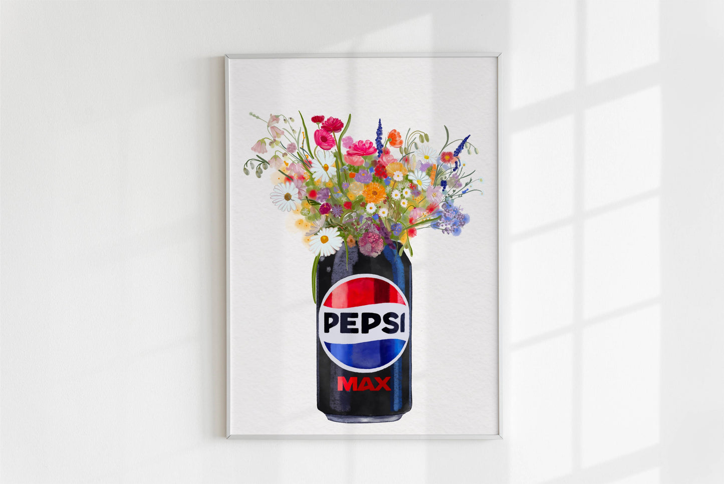 Pepsi Max and Colourful Wildflowers Art Print: A4