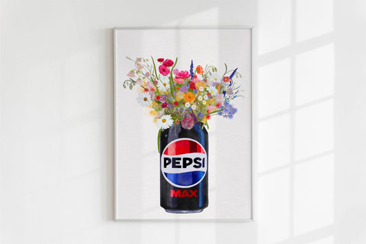 Pepsi Max and Colourful Wildflowers Art Print: A4