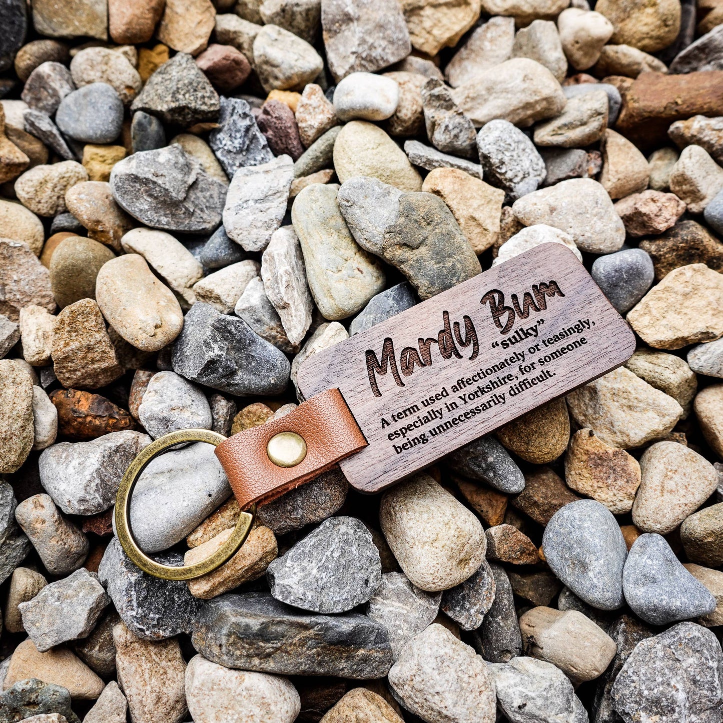 Yorkshire Quotes Wooden Keyring With Definitions : Mardy Bum