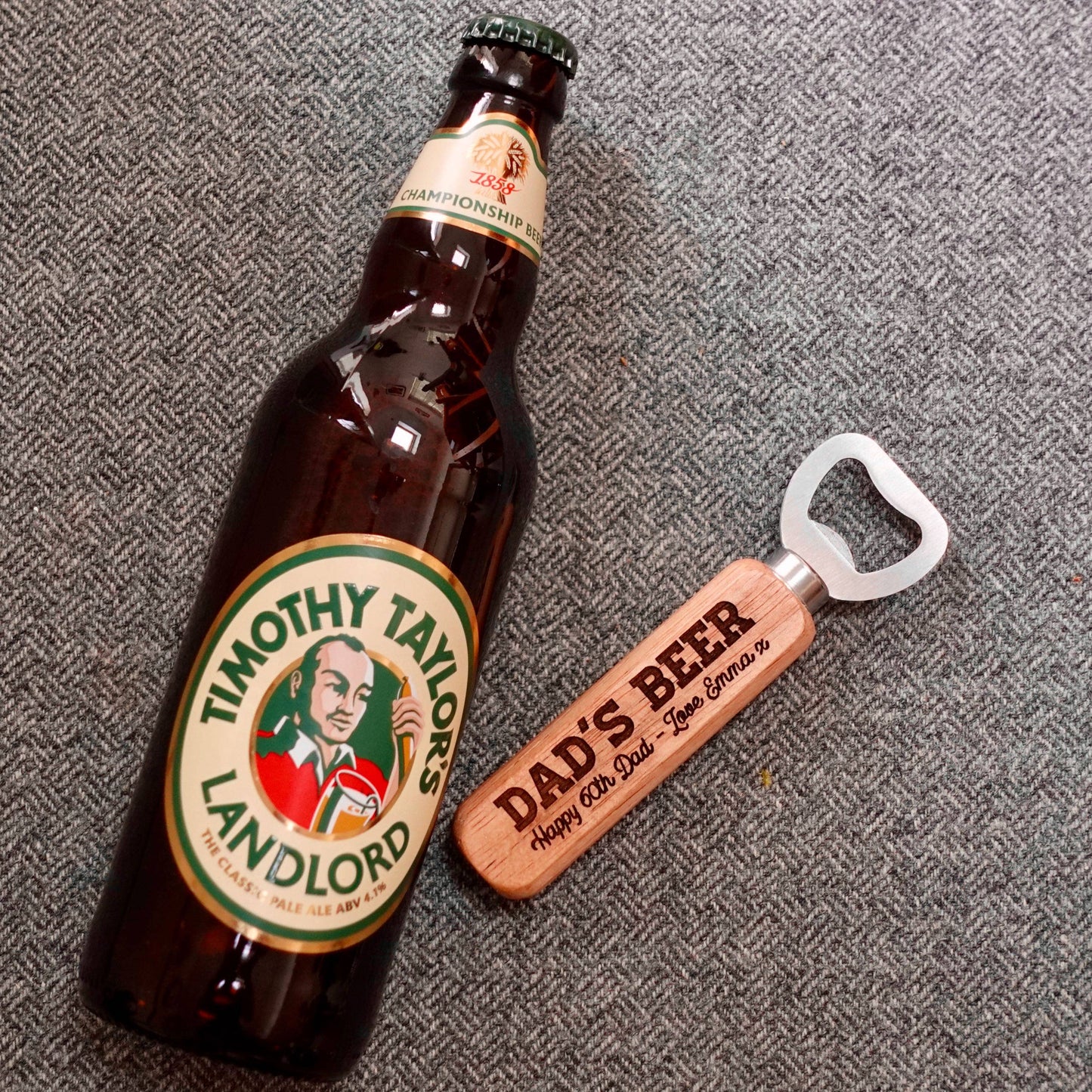 Dad's Beer Wooden Handle Bottle Opener