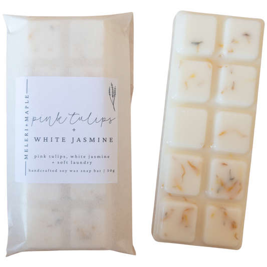 Pink Tulip & White Jasmine Scented Snap Bar Wax Melt