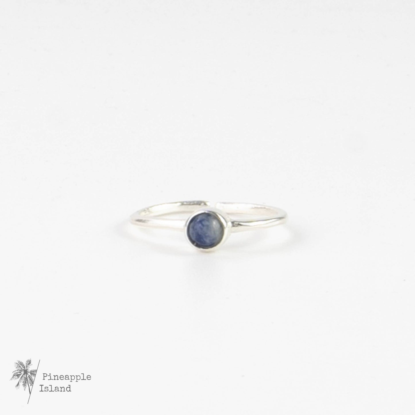 Gemstone Adjustable Ring, Silver Plated