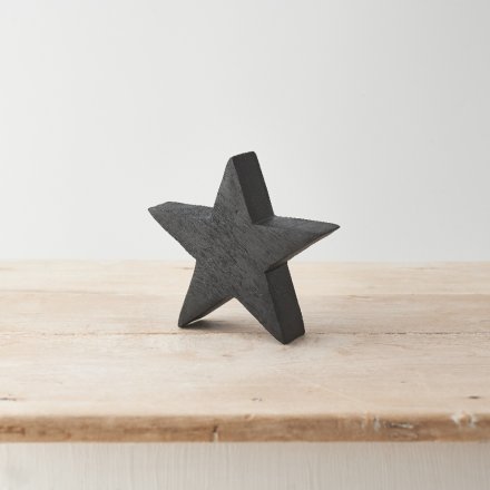 Black Wooden Star, 15cm