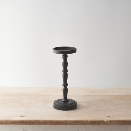 BLACK CANDLE HOLDER, 30CM