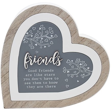 FRIENDS 3D HEART PLAQUE, 22CM