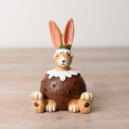 Jasper Rabbit Christmas Pudding, 12cm