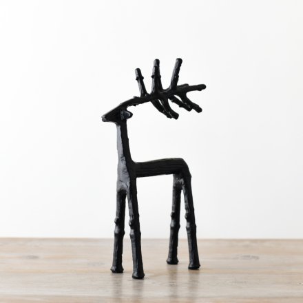 Black Metal Reindeer - 28cm