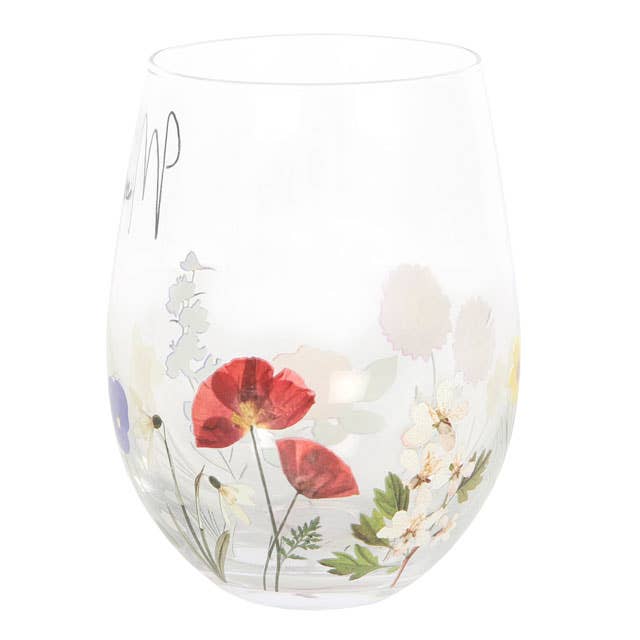 Mum Wildflower Mother's Day Stemless Wine Glass