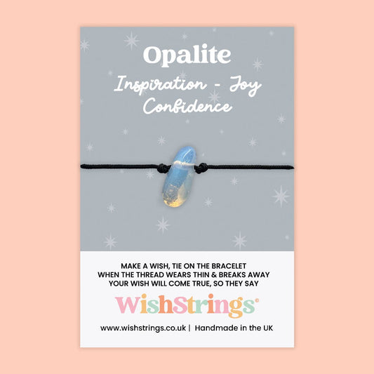Opalite - Gemstone Chip WishStrings Wish Bracelet