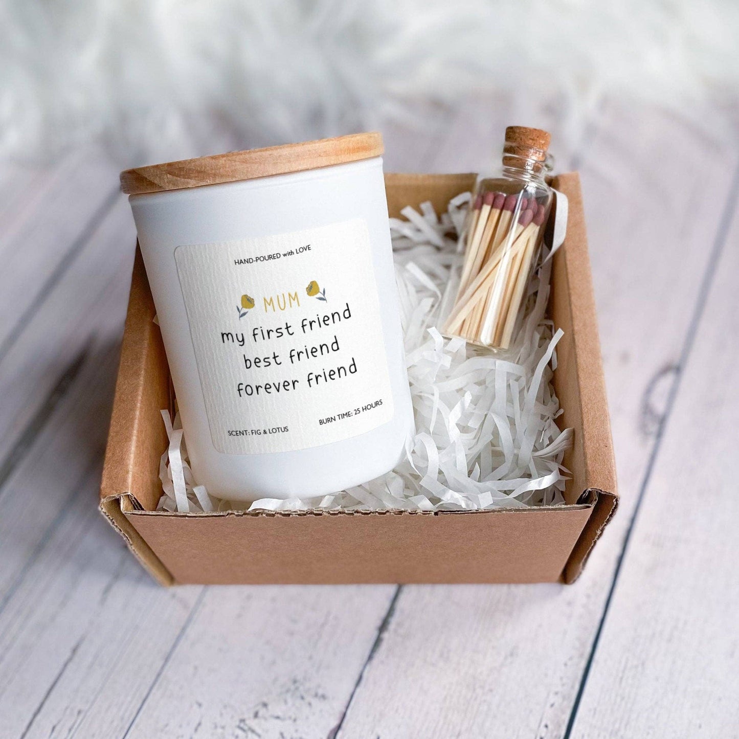 Mum my first friend best friend forever friend Gift for mum: White with wooden lid / Pomegranate