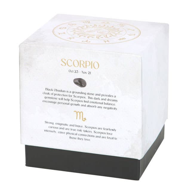 Scorpio Black Oudh Zodiac Crystal Candle