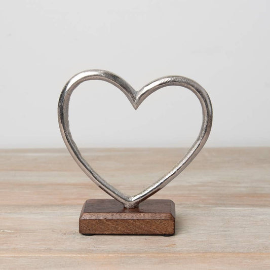 Metal Heart on Base, 23cm