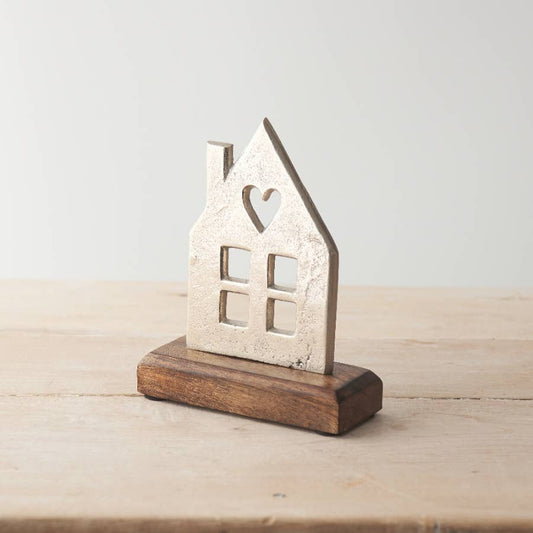 Metal House On Base, 15cm