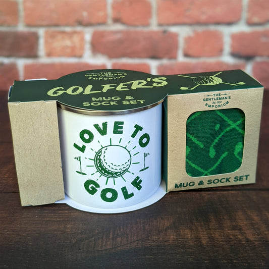 Gentlemen's Emporium Enamel Mug & Socks - Love To Golf