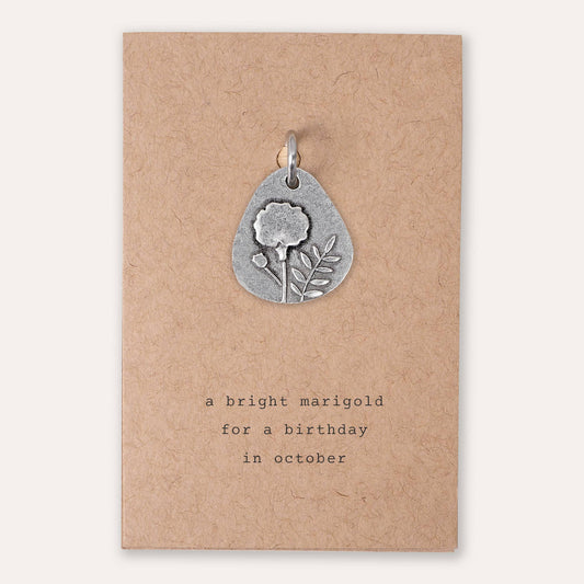 Birth Flower Keyring Charm: October - marigold