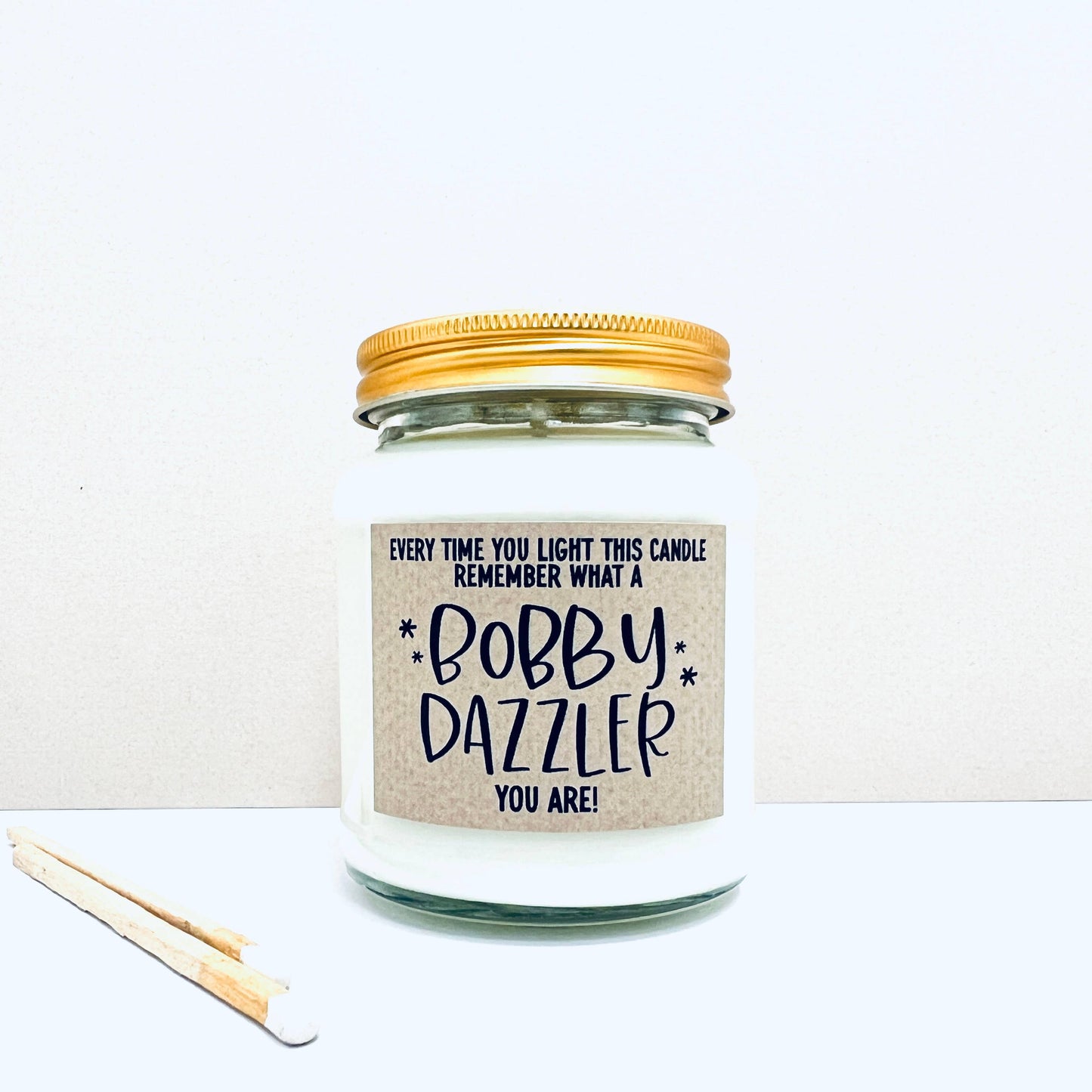 Bobby Dazzler handmade soy scented candle : Linen and Driftwood