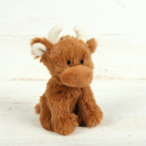 Mini Brown Highland Coo Cow & Pop Up Box