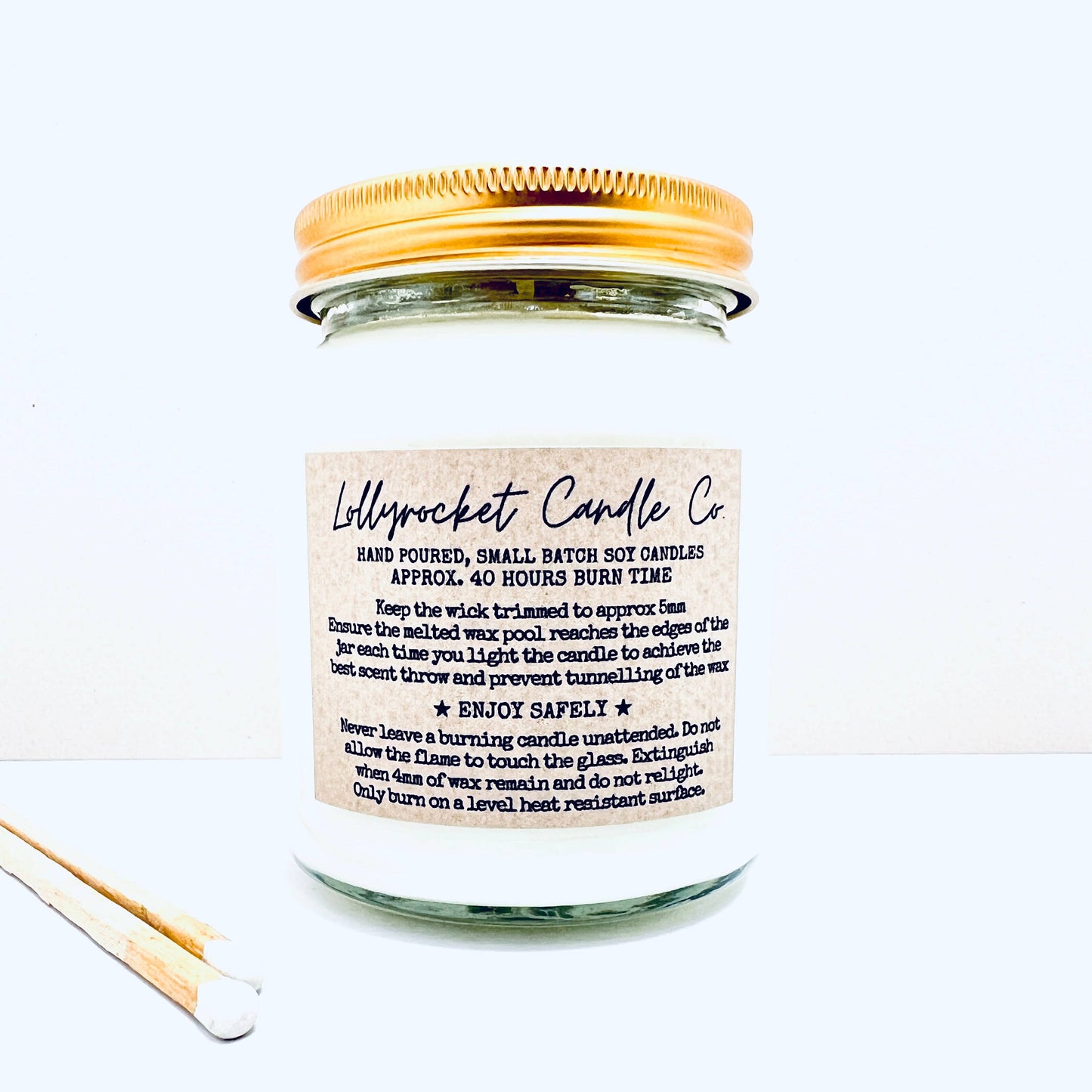 A little jar of strength handmade soy scented candle: Linen and Driftwood