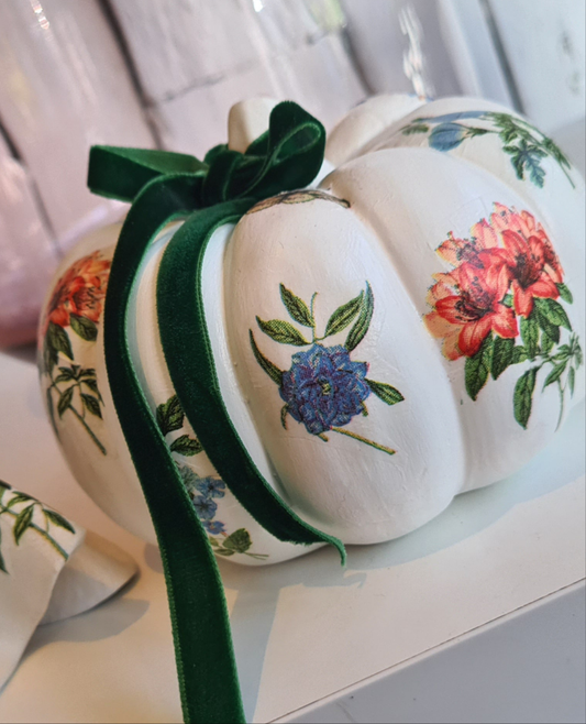 Hand Decorated Ceramic Pumpkin