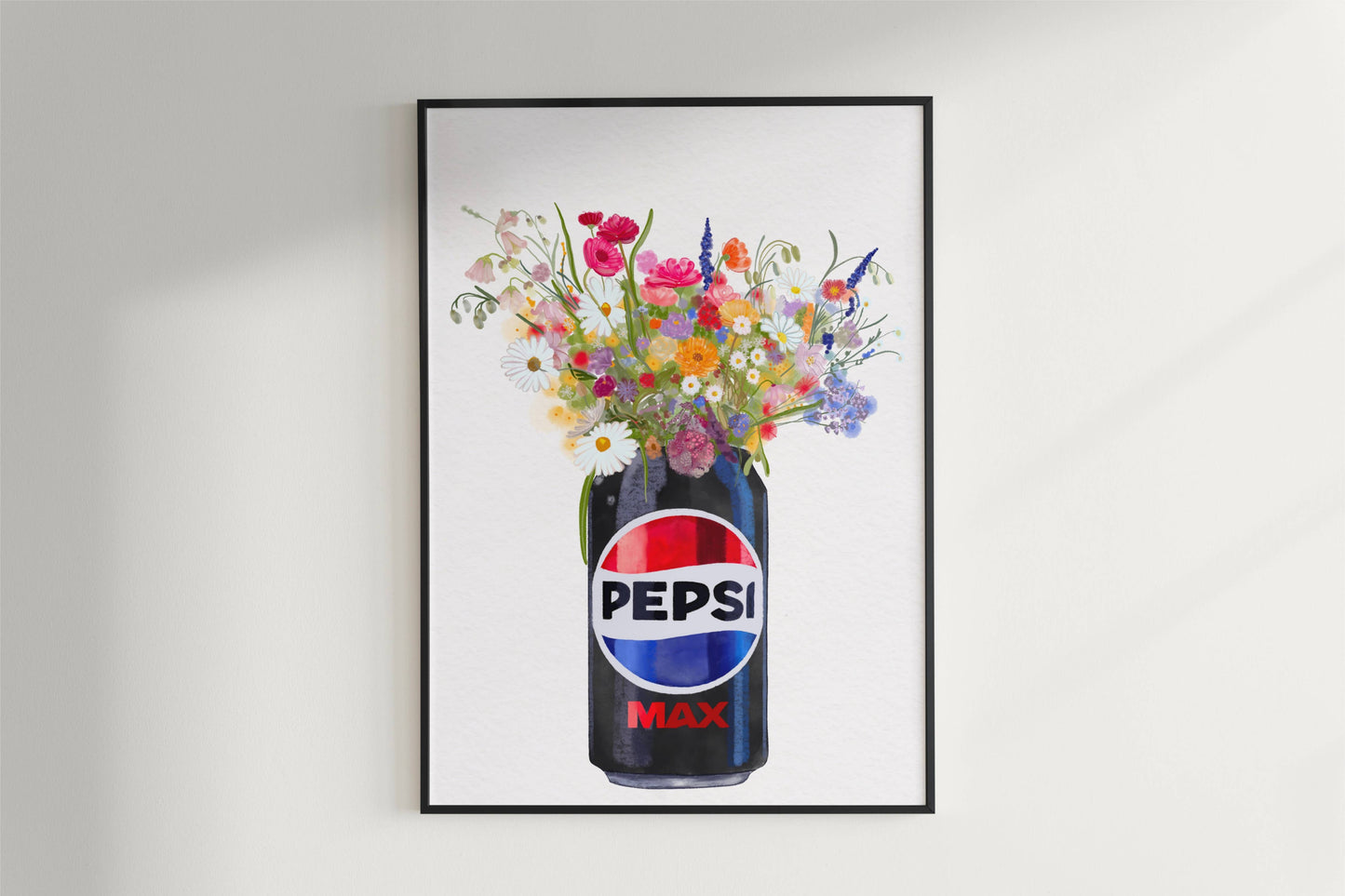 Pepsi Max and Colourful Wildflowers Art Print: A4