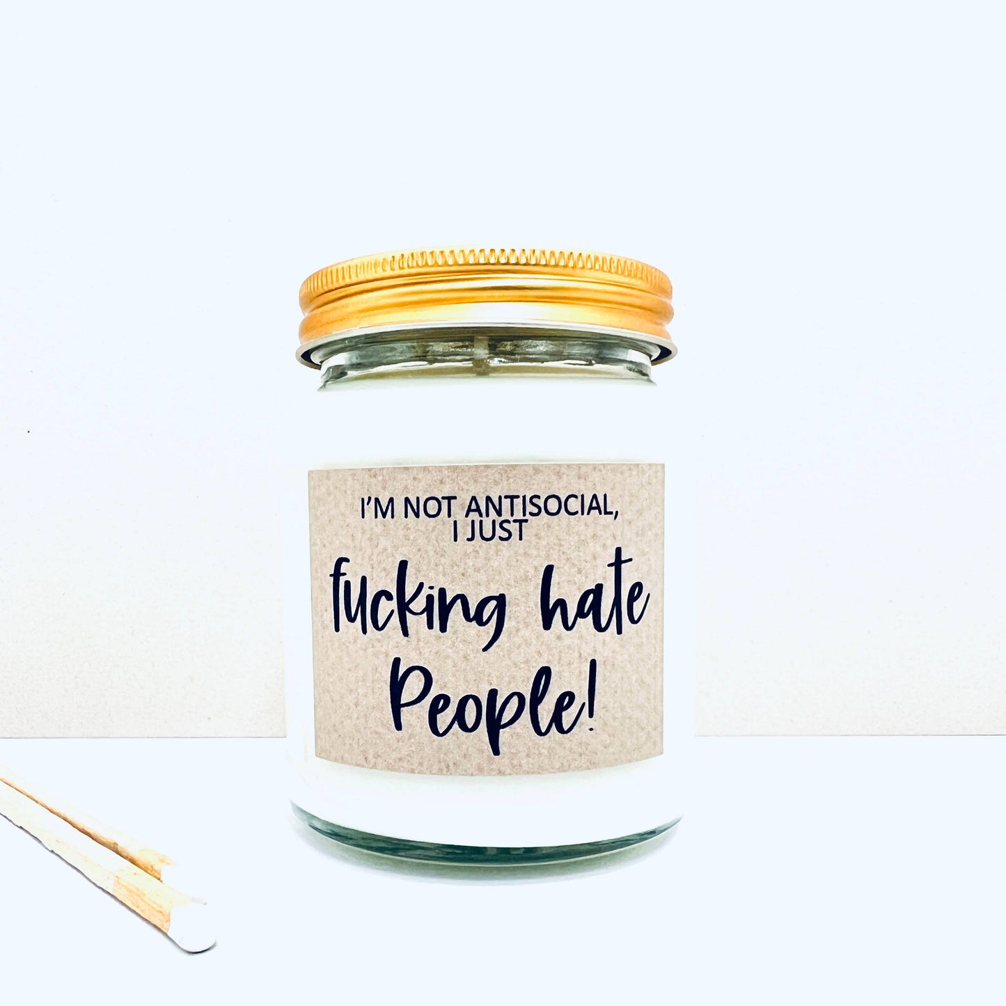 Fucking hate people handmade soy scented candle : Coconut Milk and Sea Salt