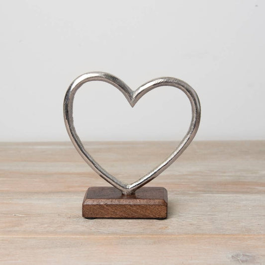 Metal Heart on Base,  17cm