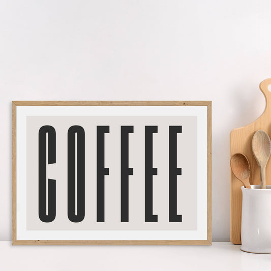Coffee Print: Black text/off-white background / A4