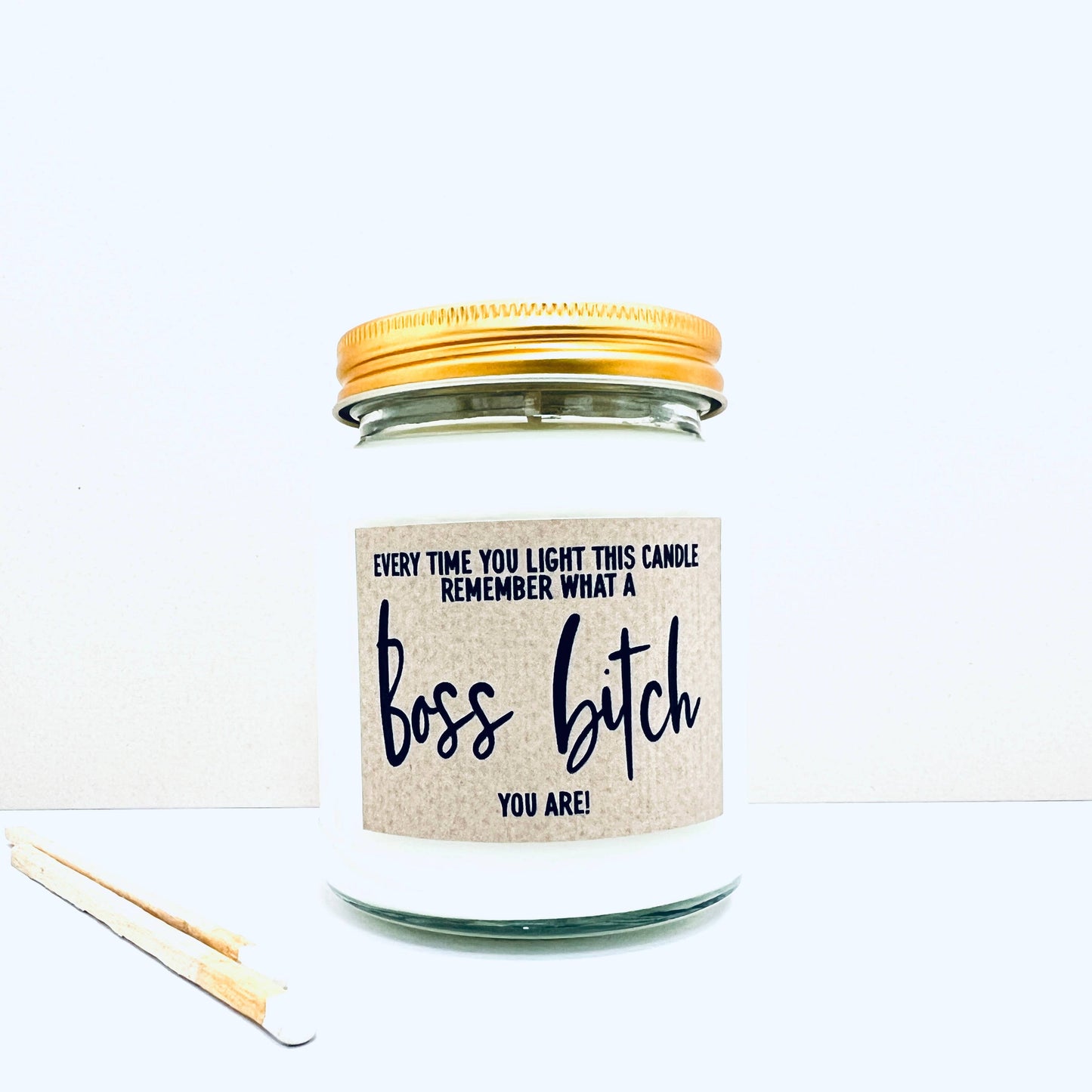 Boss bitch handmade soy scented candle : Coconut Milk and Sea Salt