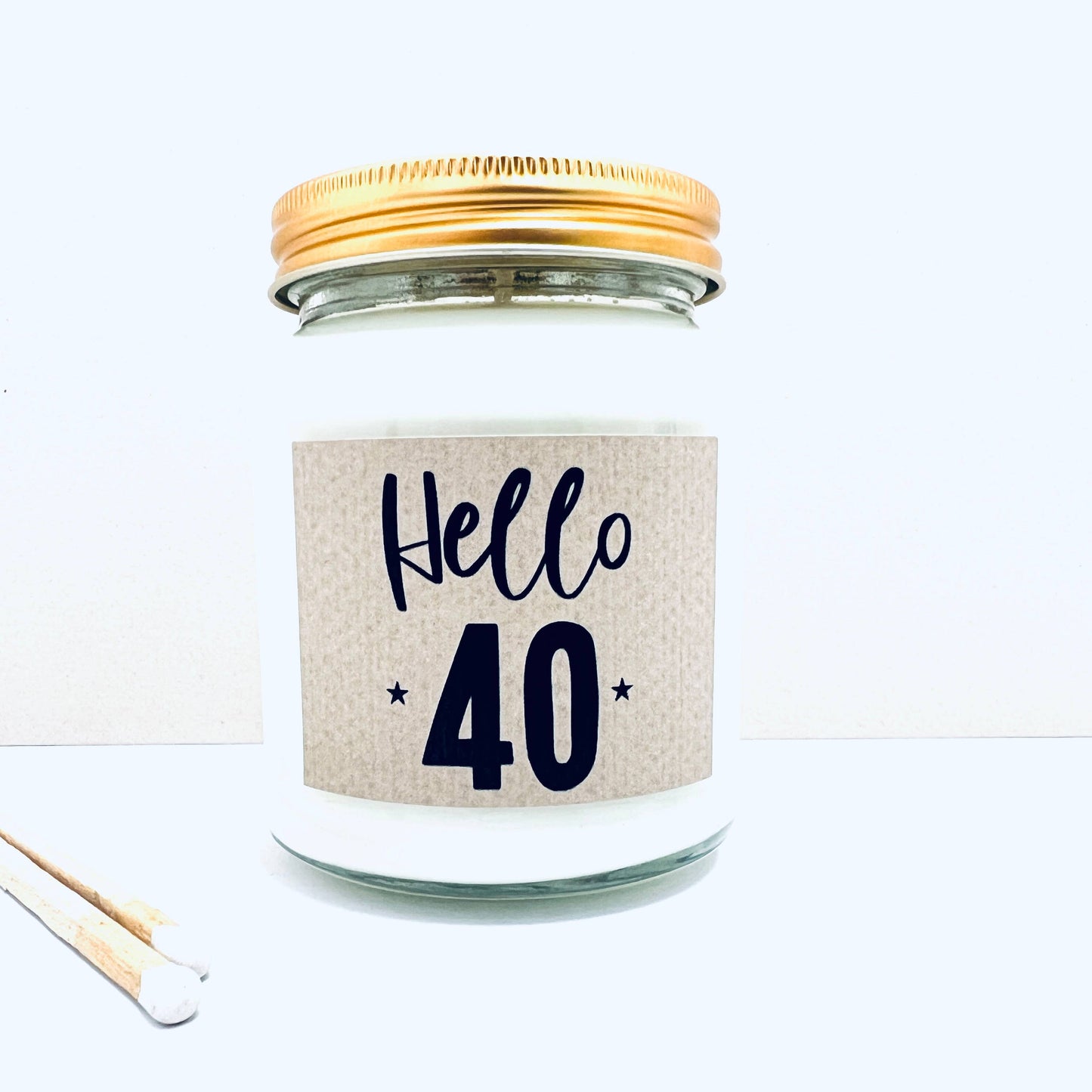 40 Milestone birthday age handmade soy scented candle: Coconut Milk and Sea Salt